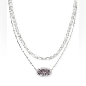 Kendra Scott Elisa Layered Necklace in Silver & Platinum